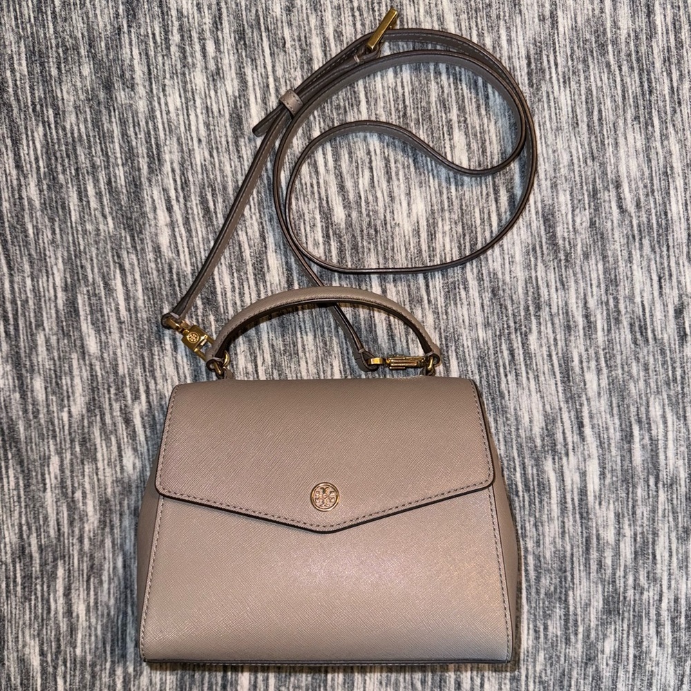 Tory Burch Gray Robinson Small Top-handle Satchel